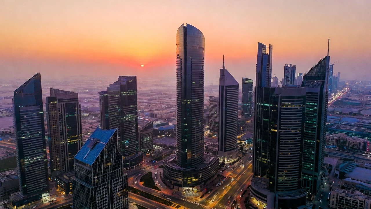 Dubai financial district office towers representing UAE Corporate Tax and VAT compliance services