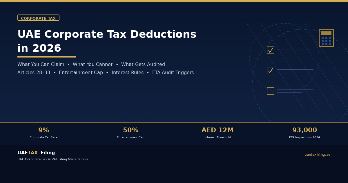 UAE Corporate Tax Deductions in 2026: What You Can Claim, What You Cannot, and What Gets You Audited
