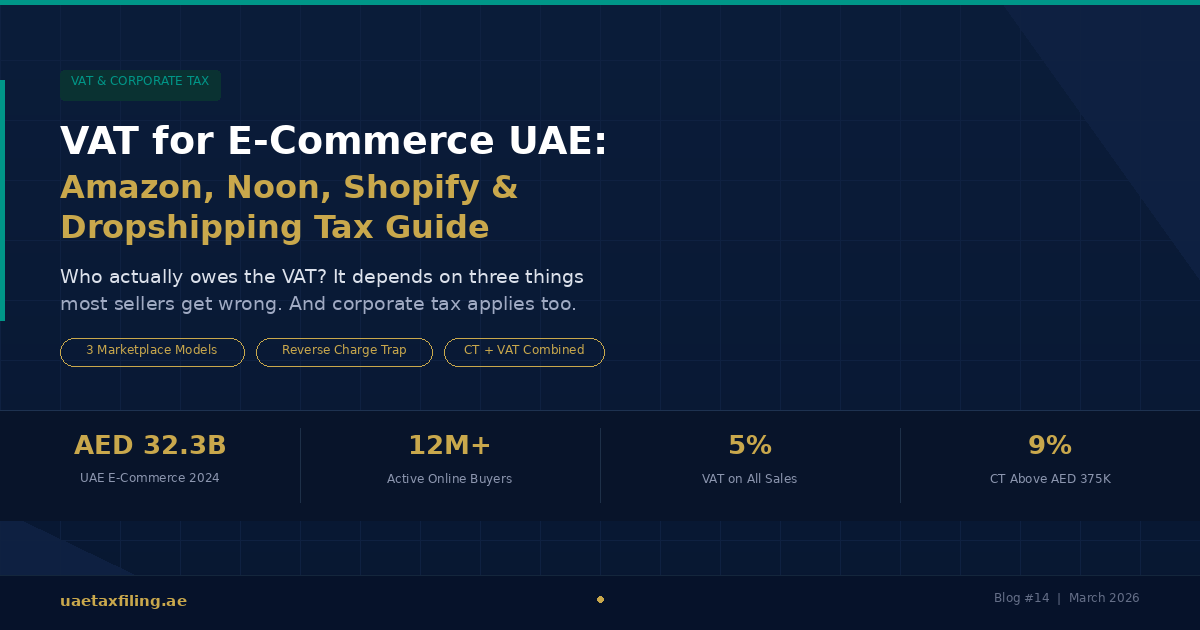 VAT for E-Commerce in the UAE: The Complete Tax Guide for Amazon, Noon, Shopify, and Dropshipping Sellers