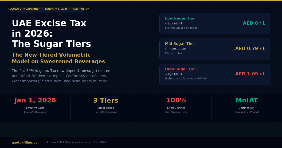 UAE Excise Tax in 2026: The New Tiered Volumetric Model on Sweetened Beverages Explained